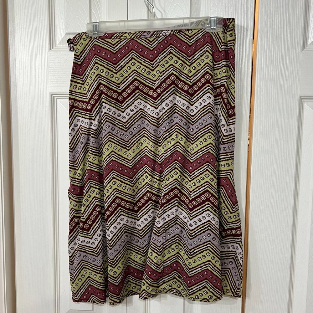 Royal Robbins Chevron Active Geometric Wm 8 Skirt CottonSummer Aline Zip Boho